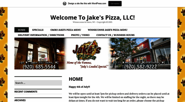 pizzaatjakes.com