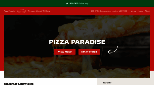 pizzaparadiselinden.com