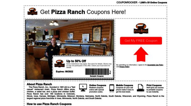 pizzaranch.couponrocker.com