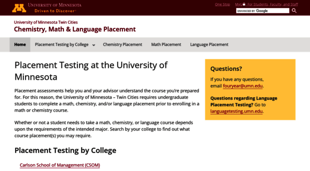 placement.umn.edu