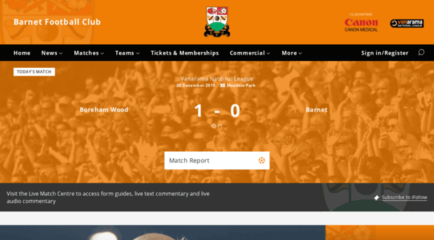 player.barnetfc.com