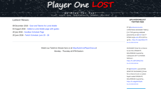 playeronelost.com