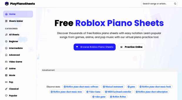 playpianosheets.com