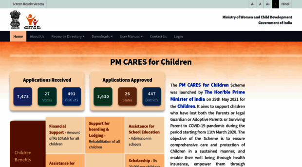 pmcaresforchildren.in