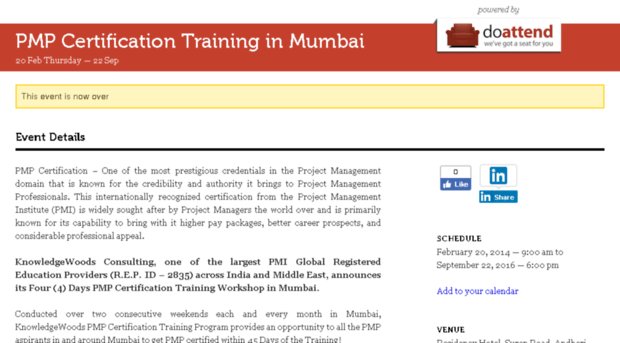 pmpcertificationtraininginmumbai.doattend.com