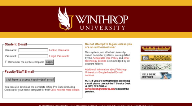 pobox.winthrop.edu