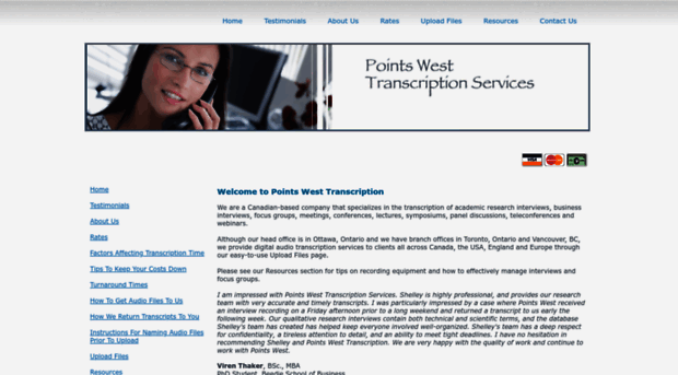 pointswesttranscription.com