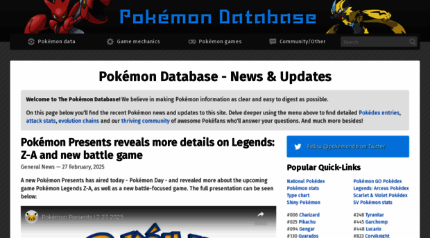 Pokémon Database -- the fastest way to get your Pokémon information