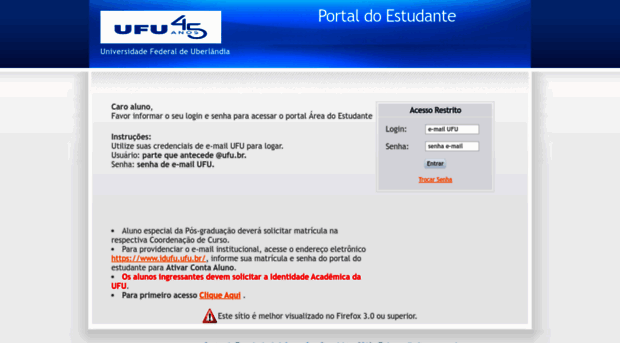 portalestudante.ufu.br