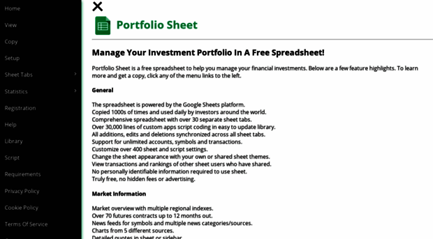 portfoliosheet.com