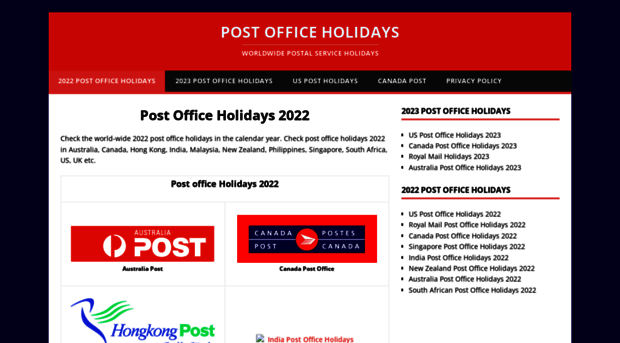 post-office-holidays.com