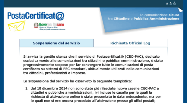 postacertificata.gov.it
