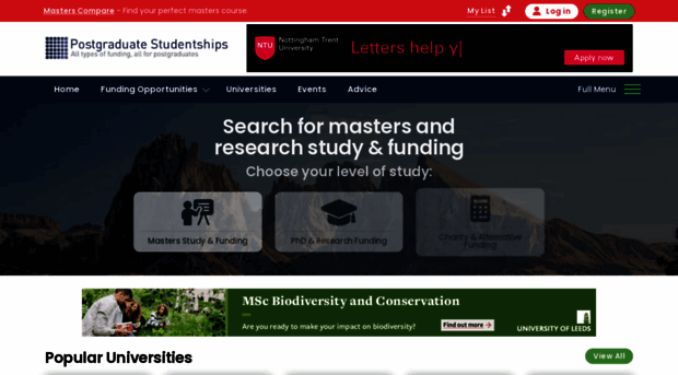 postgraduatestudentships.co.uk