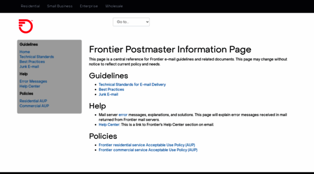 postmaster.frontier.com