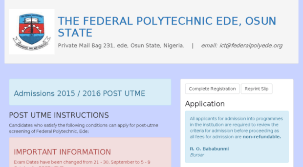 postutme.federalpolyede.org