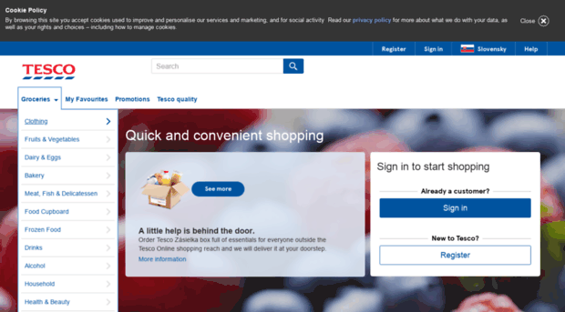 Tesco Groceries, Online Food Shopping