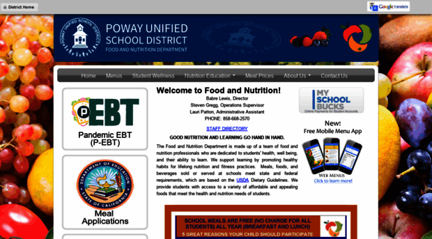 powayusdnutrition.com - Poway Unified School District - Poway Usd