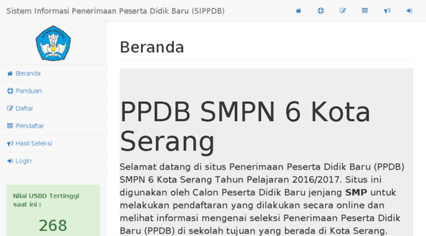 ppdb.smpn6kotaserang.sch.id