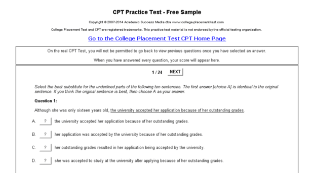 practicecollegeplacementtest.college-placement-test.com