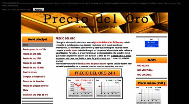 preciodeloro.co