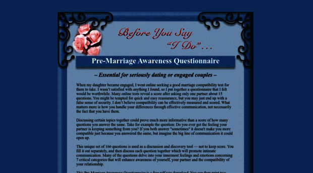 premarriagequestionnaire.com