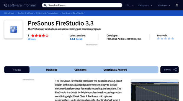 presonus-firestudio.software.informer.com