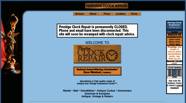 prestigeclockrepair.com