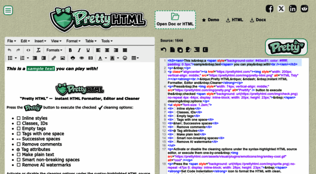 prettyhtml.com