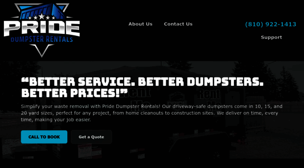 pridedumpsterrentals.com