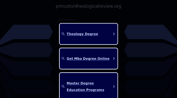 princetontheologicalreview.org