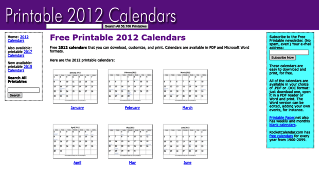 printable2012calendars.com