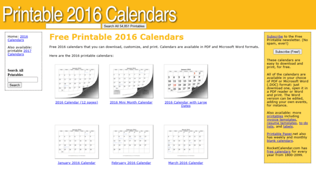 printable2016calendars.com