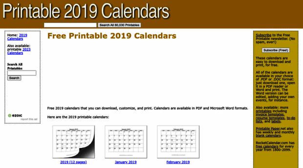 printable2019calendars.com