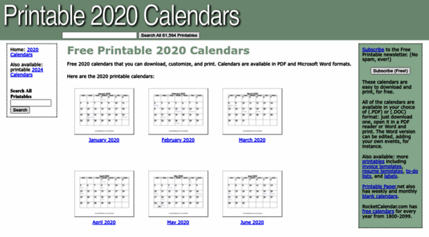 printable2020calendars.com