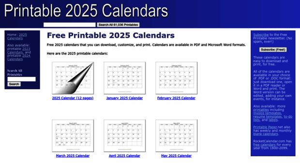 printable2025calendars.com