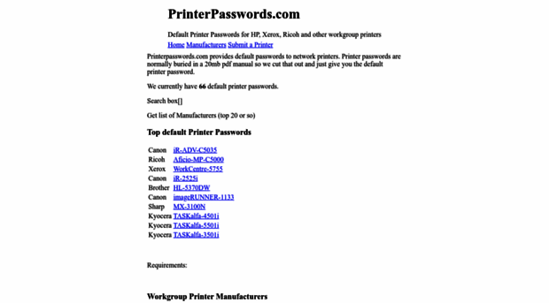 printerpasswords.com