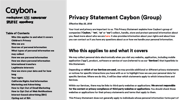 privacy-statement.caybon.com