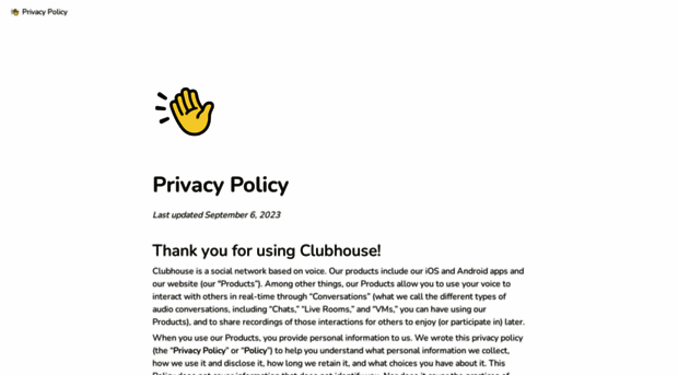 privacy.clubhouse.com