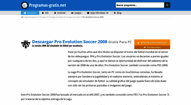 pro-evolution-soccer-2008.programas-gratis.net