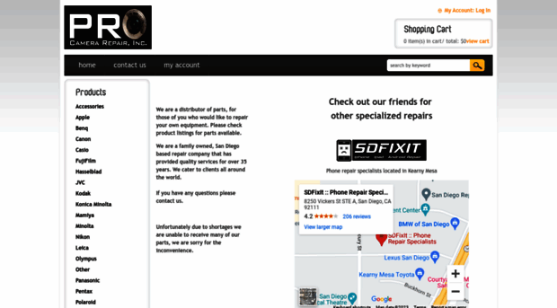 procamerarepair.3dcartstores.com