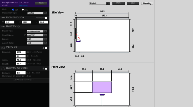 projectorcalculator.benq.com