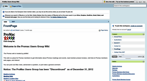 promacug.pbwiki.com