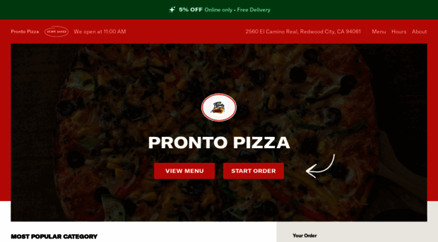 prontopizzaofredwoodcity.com