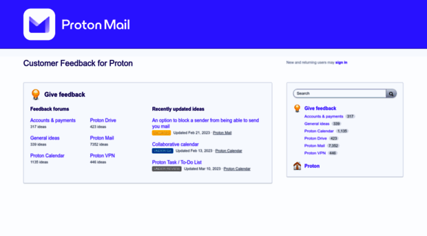 protonmail.uservoice.com