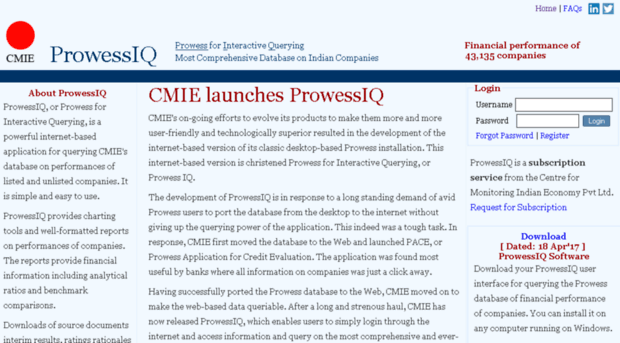 prowess.cmie.com