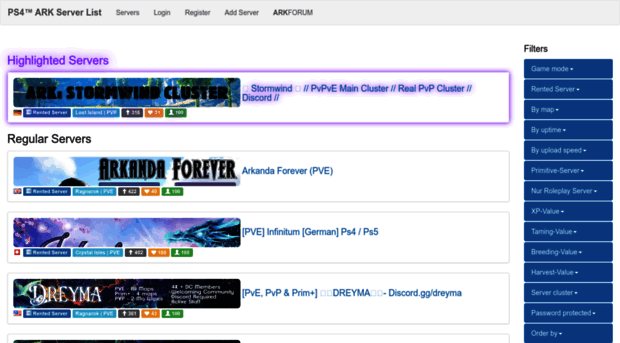 ps4arkservers.com