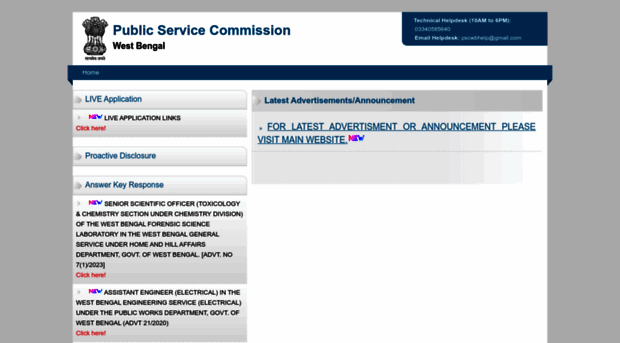pscwbapplication.in