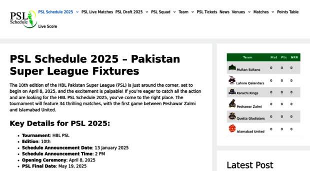 psl-schedule.com