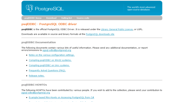 psqlodbc.projects.postgresql.org