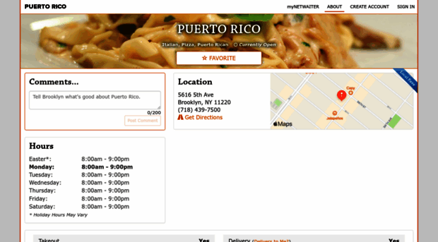 puertoricorestaurantpizzeria.netwaiter.com